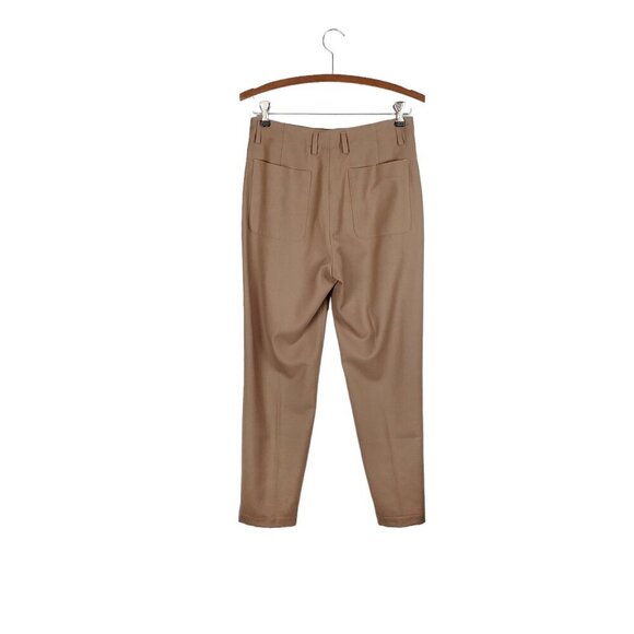 Akris Punto Dress Pants Mocha Brown Wool High Rise Tapered Leg Womens Size 6 - Picture 2 of 9